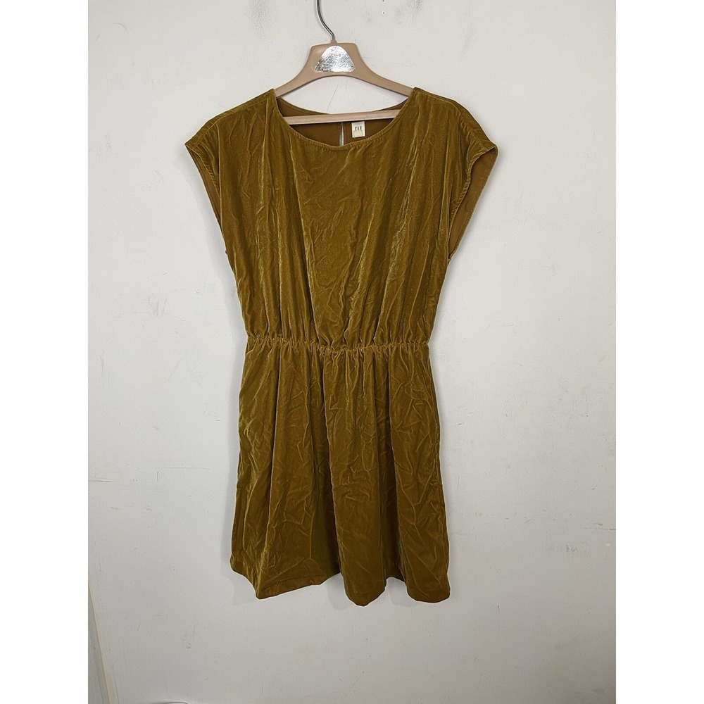 GAP Womens Dress Small Tall Gold Chartreuse Holiday Event Cocktail Evening Sexy - Picture 2 of 8
